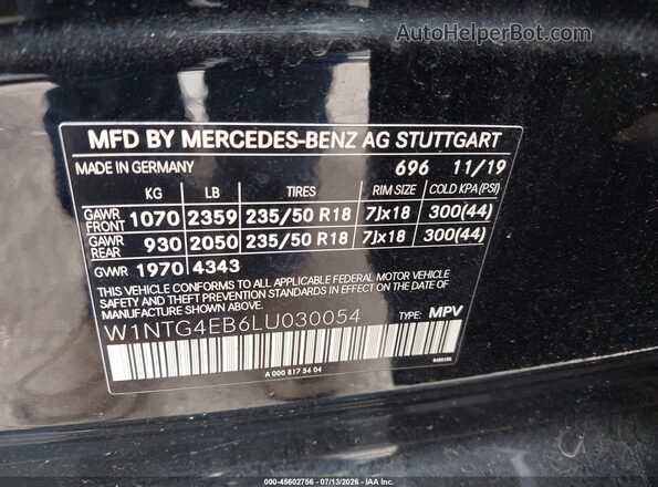 W1NTG4EB6LU030054 2020 MERCEDES-BENZ GLA 250 Black Engine compartment view