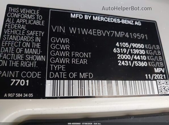 W1W4EBVY7MP419591 2021 MERCEDES-BENZ SPRINTER Кремовый Вид подкапотного пространства