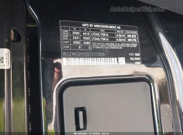W1Z4KGHY0ST217006 2025 MERCEDES-BENZ SPRINTER Black Շարժիչի բաժամունքի տեսք