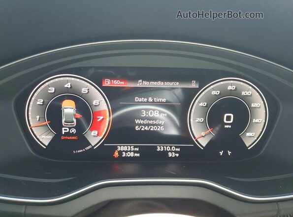 WA124AFY3M2083217 2021 AUDI SQ5 Белый Вид щитка приборов