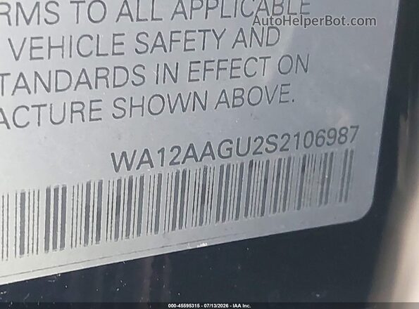 WA12AAGU2S2106987 2025 AUDI ALL Black Շարժիչի բաժամունքի տեսք