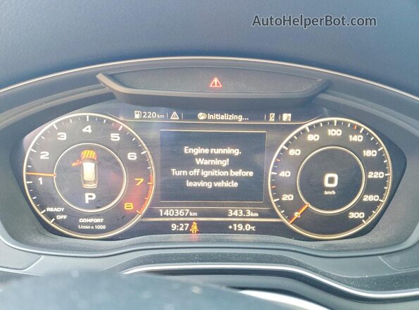 WA19NAF49HA044362 2017 AUDI A4 Серый Вид щитка приборов