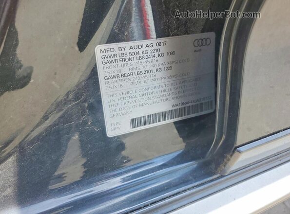 WA19NAF49JA016132 2018 AUDI A4 Gray Widok naklejki z numerem VIN