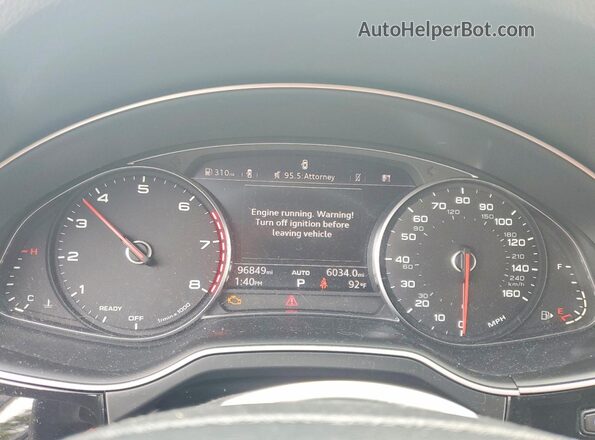 WA1AAAF74JD012264 2018 AUDI Q7 Black Instrument cluster view