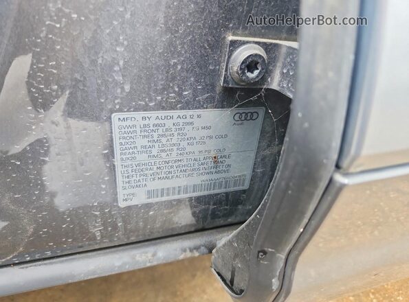 WA1AAAF76HD041579 2017 AUDI Q7 Silver Вид наклейки з VIN-кодом