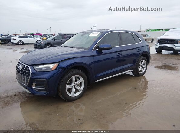 WA1AAAFY4M2110879 2021 AUDI Q5 Blue წინა მარცხენა ხედი სამი მეოთხედიდან