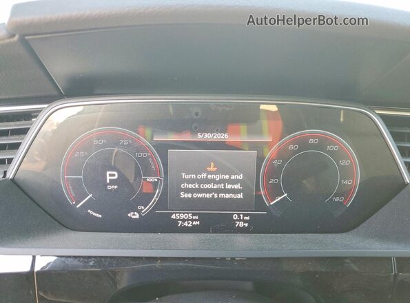 WA1AAAGE6NB012586 2022 AUDI E-TRON White Widok zestawu wskaźników