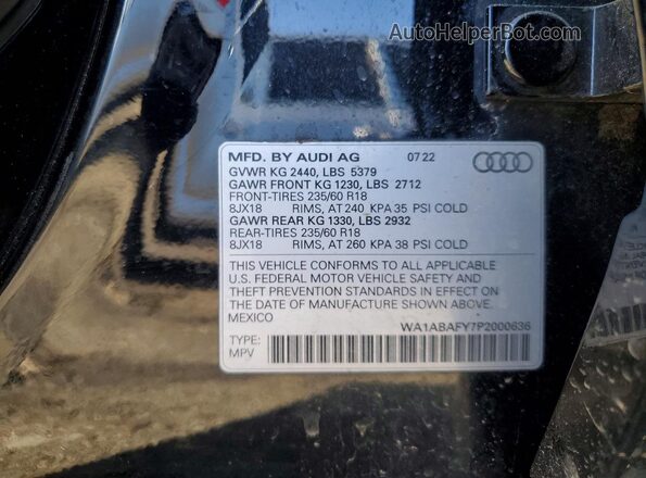 WA1ABAFY7P2000636 2023 AUDI Q5 Black Вид підкапотного простору