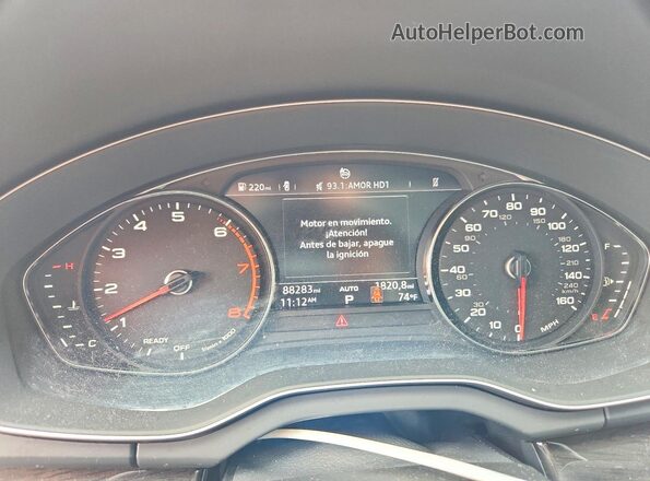 WA1ANAFY2K2095526 2019 AUDI Q5 White Вид щитка приладів