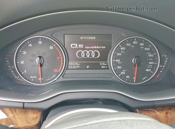 WA1ANAFY3J2090401 2018 AUDI Q5 Black Instrument cluster view