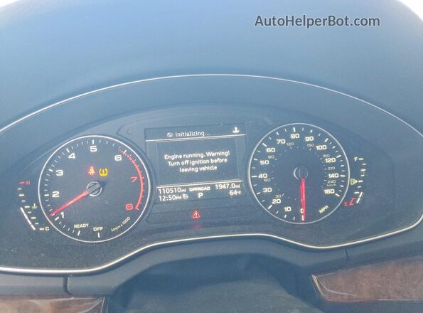 WA1ANAFY6J2014509 2018 AUDI Q5 White Вид щитка приладів