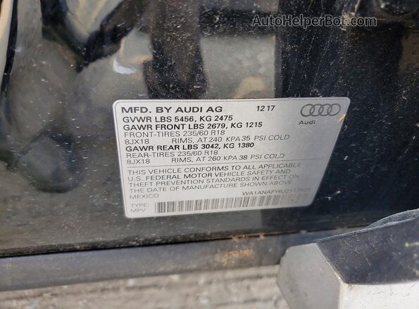 WA1ANAFY6J2117509 2018 AUDI Q5 Black Vista del compartimento del motor