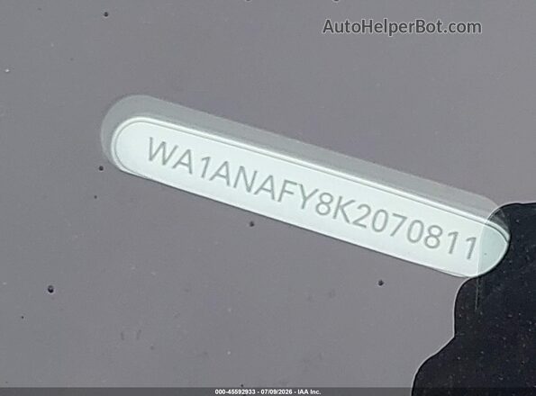 WA1ANAFY8K2070811 2019 AUDI Q5 Gray 