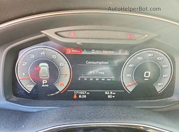WA1AVAF19KD020023 2019 AUDI Q8 Gray ხელსაწყოთა პანელის ხედი