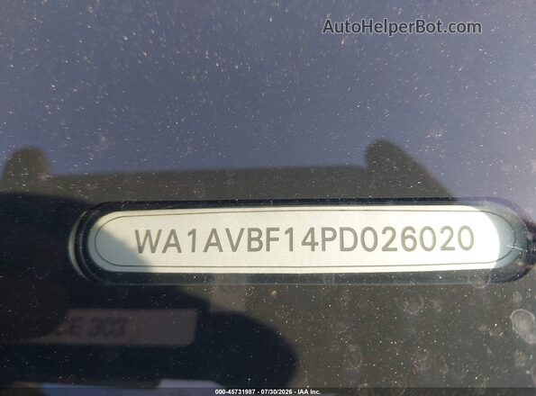 WA1AVBF14PD026020 2023 AUDI Q8 White Вид підкапотного простору