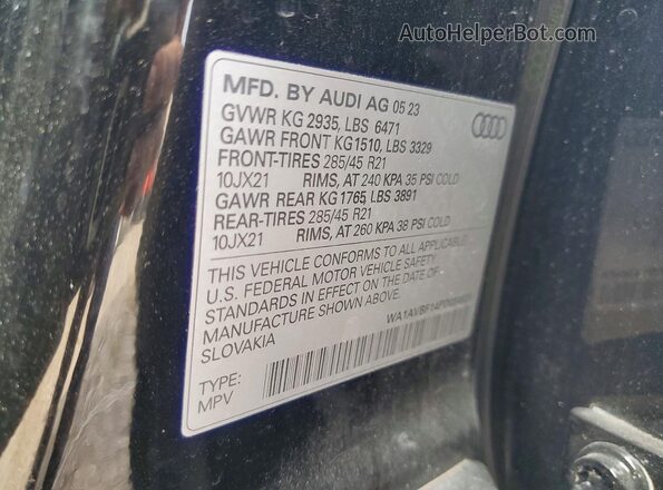 WA1AVBF14PD034828 2023 AUDI Q8 Black VIN sticker view