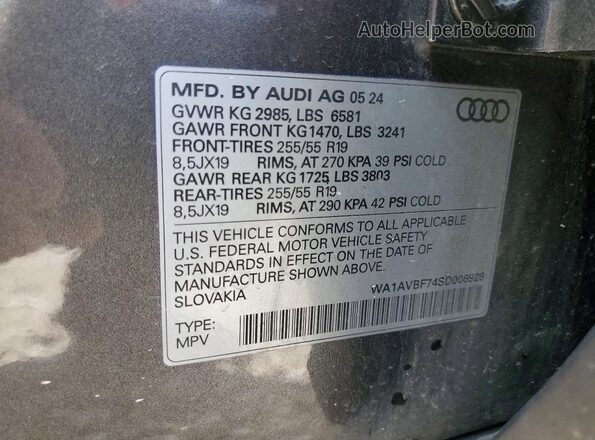 WA1AVBF74SD006928 2025 AUDI Q7 Серый Панорамный вид салона 360°