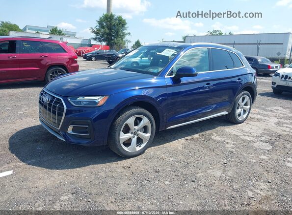 WA1BAAFY2M2018500 2021 AUDI Q5 Blue Vista tres cuartos delantera izquierda