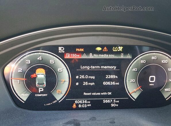 WA1BAAFY2M2098025 2021 AUDI Q5 Black Instrument cluster view