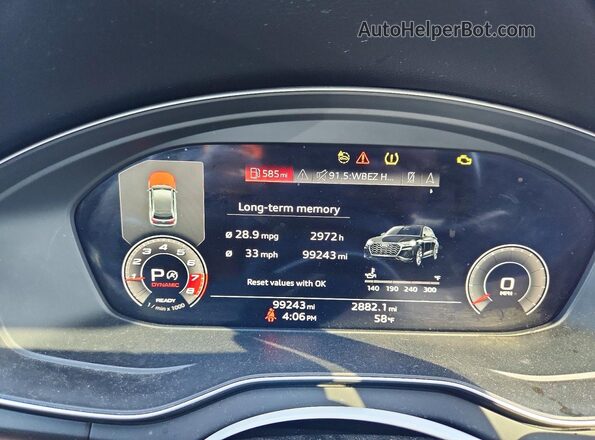 WA1BAAFY6M2055503 2021 AUDI Q5 Black ხელსაწყოთა პანელის ხედი