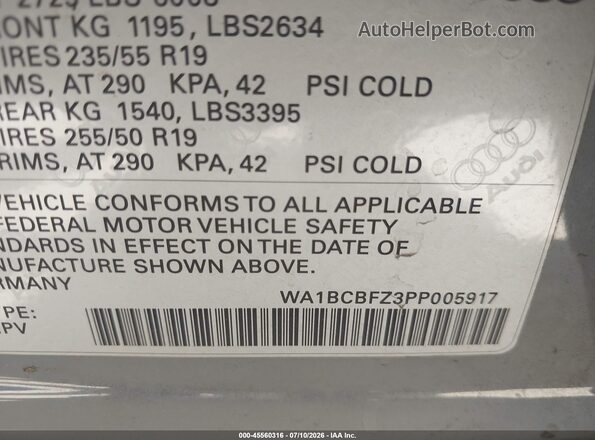WA1BCBFZ3PP005917 2023 AUDI Q4 Gray ძრავის განყოფილების ხედი