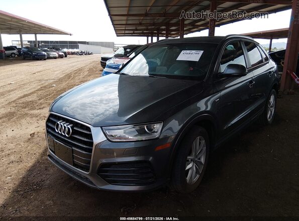WA1BCCFSXJR021102 2018 AUDI Q3 Gray წინა მარცხენა ხედი სამი მეოთხედიდან