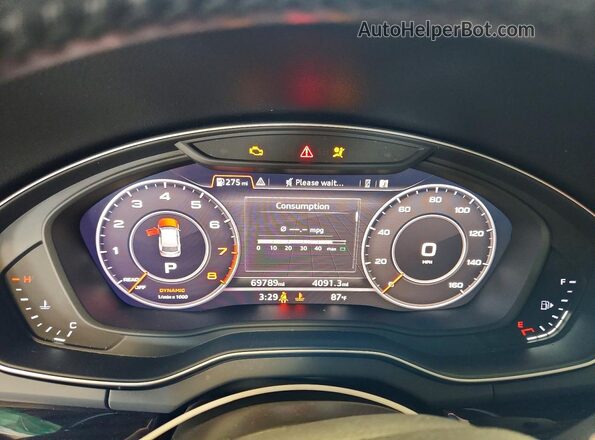 WA1BNAFY1J2207445 2018 AUDI Q5 Blue Вид щитка приладів