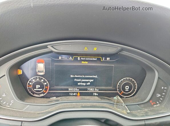 WA1BNAFY5J2149727 2018 AUDI Q5 White ხელსაწყოთა პანელის ხედი