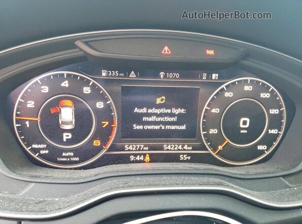 WA1BNAFY5K2124389 2019 AUDI Q5 White Вид щитка приладів