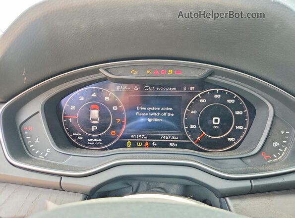WA1BNAFY7K2116178 2019 AUDI Q5 Blue Vista del cuadro de instrumentos