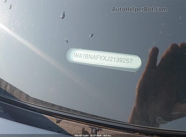 WA1BNAFYXJ2139257 2018 AUDI Q5 Gray Вид підкапотного простору