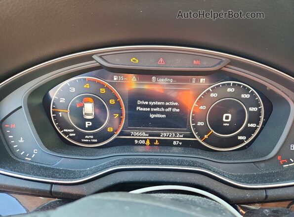 WA1BNAFYXJ2148394 2018 AUDI Q5 Black ხელსაწყოთა პანელის ხედი