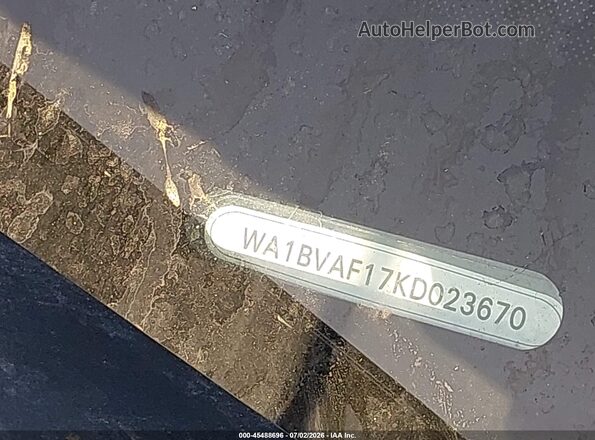 WA1BVAF17KD023670 2019 AUDI Q8 Gray 