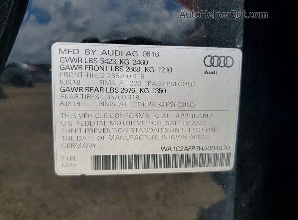 WA1C2AFP7HA004970 2017 AUDI Q5 Gray VIN sticker view