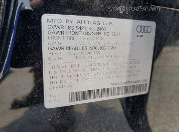 WA1C2AFP9GA037208 2016 AUDI Q5 Black 360 interior view