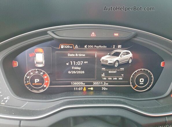 WA1C4AFY7J2074245 2018 AUDI SQ5 Синий Вид щитка приборов
