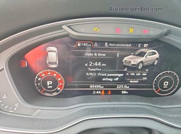 WA1C4AFY9L2078896 2020 AUDI SQ5 Green Instrument cluster view