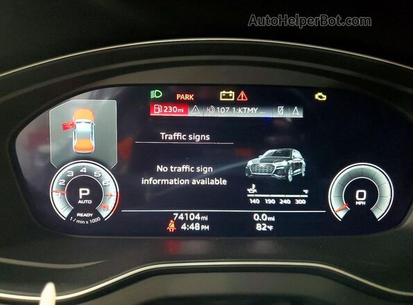 WA1CAAFYXM2050969 2021 AUDI Q5 Серебряный Вид щитка приборов