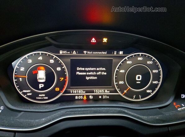 WA1CNAFY0J2075184 2018 AUDI Q5 Blue Widok zestawu wskaźników