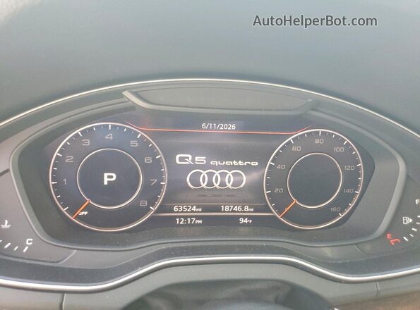 WA1CNAFY1J2017651 2018 AUDI Q5 Black Instrument cluster view