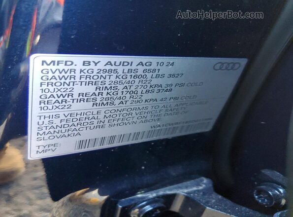 WA1CWBF16SD011596 2025 AUDI SQ8 Blue Widok wnętrza 360 stopni