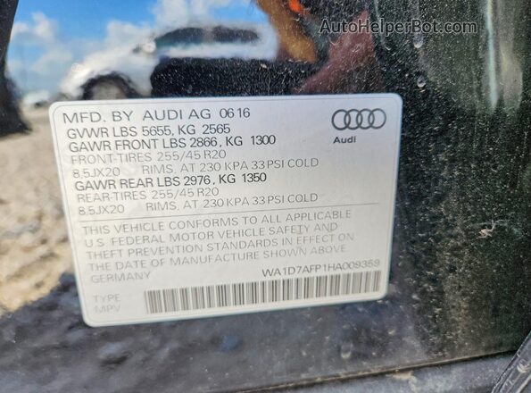 WA1D7AFP1HA009359 2017 AUDI Q5 Черный Панорамный вид салона 360°