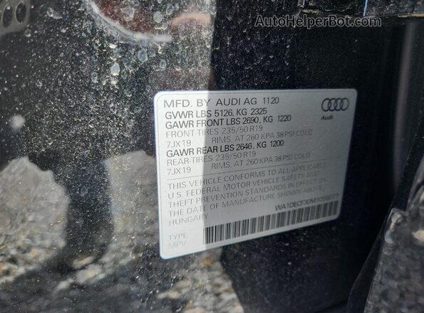 WA1DECF30M1055077 2021 AUDI Q3 Black Vista de la etiqueta del VIN
