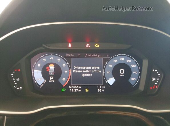 WA1DECF31M1040636 2021 AUDI Q3 White ხელსაწყოთა პანელის ხედი