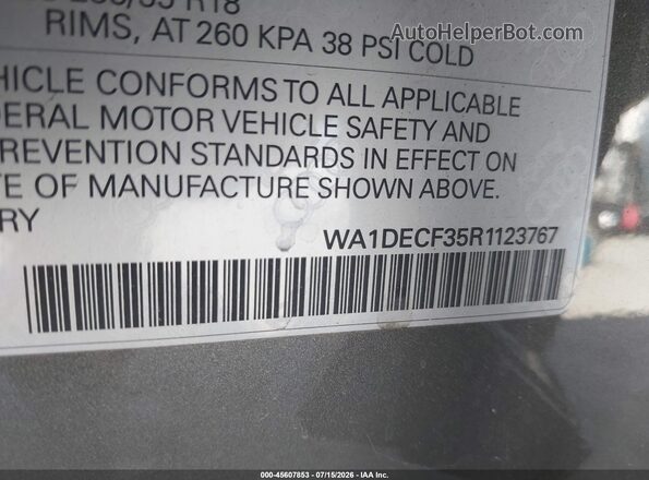 WA1DECF35R1123767 2024 AUDI Q3 Gray Engine compartment view