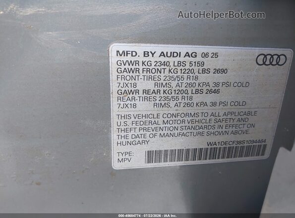 WA1DECF38S1094464 2025 AUDI Q3 Gray Շարժիչի բաժամունքի տեսք