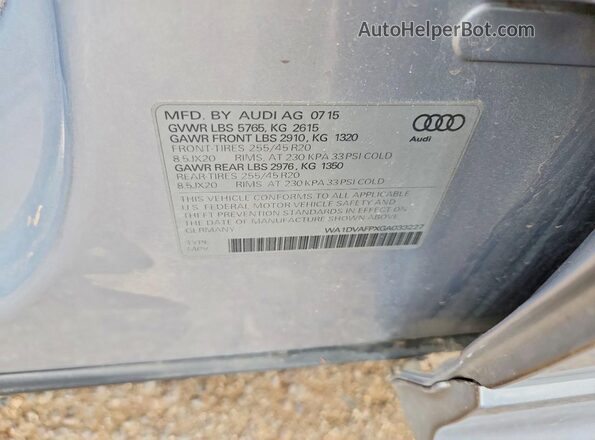 WA1DVAFPXGA033227 2016 AUDI Q5 Silver Engine compartment view