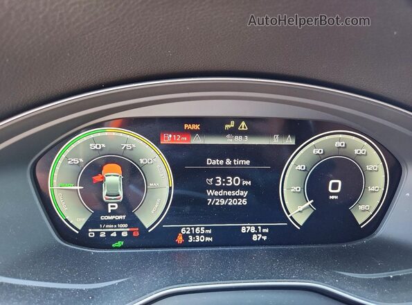 WA1E2AFY3M2130698 2021 AUDI Q5 White Instrument cluster view