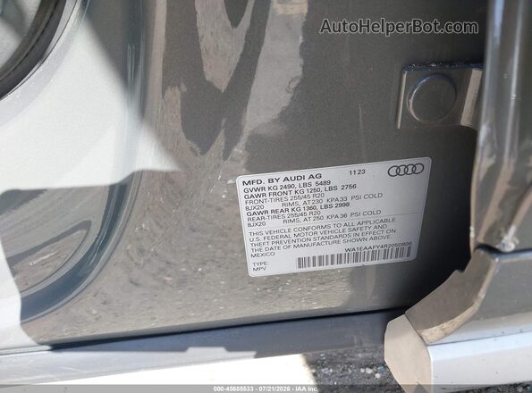 WA1EAAFY4R2050806 2024 AUDI Q5 Gray Widok komory silnika
