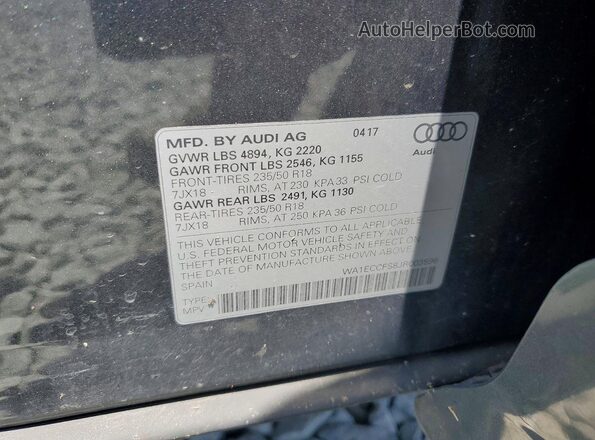 WA1ECCFS8JR003596 2018 AUDI Q3 Black Շարժիչի բաժամունքի տեսք